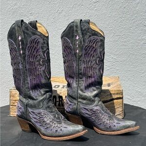 Corral Black and Purple Cowboy Boots